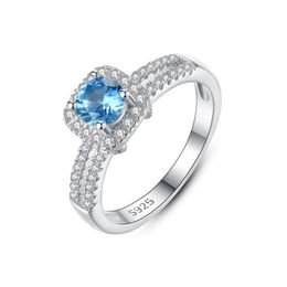 New Retro Sapphire Ring S925 Sterling Silver Topaz Brand Ring Micro Set Zircon Full Diamond Ring Fashion Women Designer Ring Wedding Party Ring Valentine's Day Gift