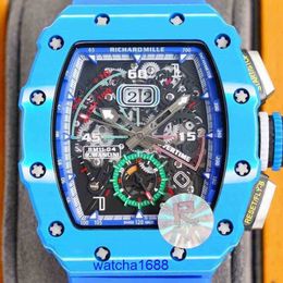 Designer RM Wrist Watch RM11-04 Luxury Mens Mechanical Watch Golden Classic Pure Mechanical Motion Design RM1104 Automatic Tourbillon Movement Chronograph