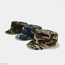 Berets Army Camouflage Military Caps Flat Top Baseball Cap For Men Women Marines Trucker Unisex Cotton Bones Camo Hat Snapback 2024
