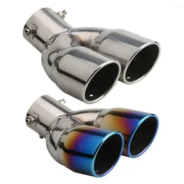 Car Rear Tail Throat Liner Accessories Styling Bolt-on Dual Exhaust Rolled Edge Slant Cut Bent Tailpipe Tip 3 Inch Inlet