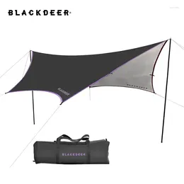 Tents And Shelters BLACK-DEER Camping Awning Vinyl Coated Silver Sky Curtain Tarp Anti-UV Windproof Rainproof PU5000mm Iron Pole