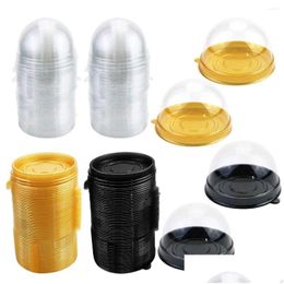 Gift Wrap 50Pcs Transparent Cake Box Container Cupcake Dome Pastry Baking Packaging Boxes Wedding Party Supplies Gifts Decor Drop De Dhlkd