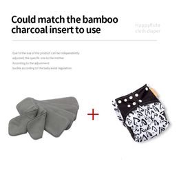 3PCS Happyflute New OS Pocket Nappy Set Adjustable 8pcs Diape+8pcs Bamboo Charcoal Insert Waterproof&Reusable Washable Baby Diaper