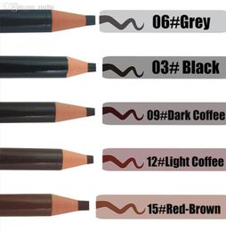 5 Colors 1818 Long Lasting Eyebrow Pencil Waterproof Eye Brow Pen Makeup Tool DarkLight Coffee Black Grey RedBrown6808267