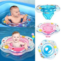 Baby Seat Float Swim Ring Double Handle Safety Inflatable Infant Kids Swimming Pool Rings Water Toys Swim Circle For Kids 240508
