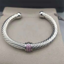 Platinum Charm Jewellery Wire Mens dust-bag Designer Women Trend Twisted Bracelet Round Plated Head Original edition