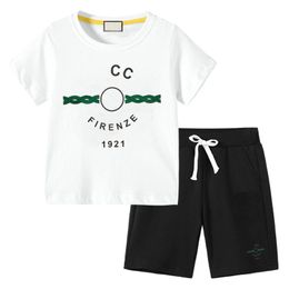 In stock Kids Designer Clothing Sets T-Shirt Pants Set Luxury Logo printing Children 2 Piece cotton Clothing baby Boys girl Fashion Appare 90-150