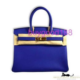 10A Biridkkin Designer Delicate Luxury Women's Social Travel Durable and Good Looking Handbag Shoulder Bag New Electric Blue 30 Gold Hardware Handbag