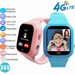 4G Smart Watch Kids SOS LBS WIFI SIM Card Network Smartwatch for Boy Girl Waterproof Real-Time Location Video Call Tracker Phone 240523