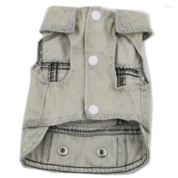 Dog Apparel Bichon Teddy Pet Clothing Broken Denim Vest Clothes For Small Dogs Jacket