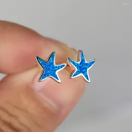 Stud Earrings Mens White Blue Opal Starfish Cute Small Sea Star Boho Rose Gold Silver Color For Women Men Gift