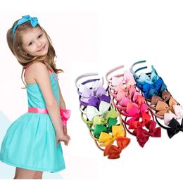 10 pieces/batch solid Colour large ribbon bow girl birthday party princess headband children DIY hair accessories gift 240521