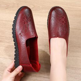 Casual Shoes Elegant Women's Flats Leather Women Loafers Fashion Soft Bottom Ballet Zapatos De Mujer