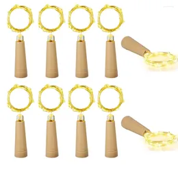 Strings 10PCS Wine Bottles String Lights Battery Powered DIY Cork Copper Wire Starry Fairy For Bedroom Parties Wedding Decor