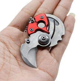 Camping Hunting Knives Pocket Circular Folding Knife Small Keychain Hanging Coins for Outdoor Tactical Survival Self Defense Open Bag Letter Multi Tool Q240522