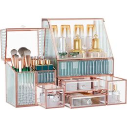 Tempered Glass Makeup Organiser Countertop MultiFunctional Cosmetic for Skincare 3 in 1 240522