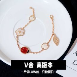 Master designed exquisite Vaned jewelry bracelet Gold Clover Five Flower Seven Star Ladybug Bracelet Female High Plated 18k Rose with Original logo