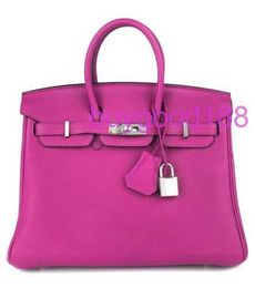 10A Biridkkin Designer Delicate Luxury Women's Social Travel Durable and Good Looking Handbag Shoulder Bag 25 Rose Pourpre Pink Purple Togo Handbag Hardware