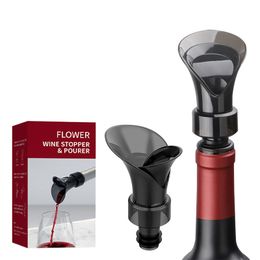 Flower 2 in 1 Wine Pourer Spout and Stopper Saver Vacuum Stoppers Fits for Screw-top or Cork-topped Bottle