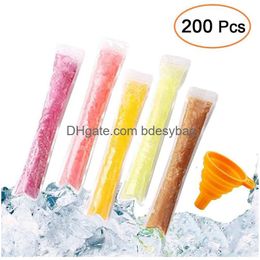 Disposable Dinnerware Ice Popsicle Moulds Bags Candy Tube K Bpa Ze Yoghourt Sticks Juice Pops Pouch With A Funnel Drop Delivery Ot1Qf