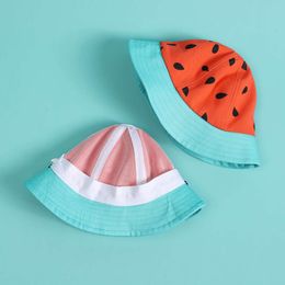 Cute Watermelon Bucket Baby Girls Boys Summer Spring Funny Kids Hat Outdoor Fisherman Toddler Beach Cap 2-3Y