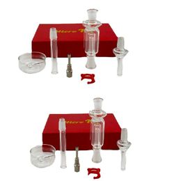 Micro NC Kit Glass Bong Hookah With 10mm Titanium Nail Ash Catcher Smoking Water Pipe Red Black Box