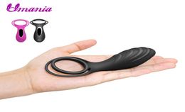 Silicone Vibrating Dual Rings Rechargeable Male Penis Enhancing Ring Clitoral GSpot Vibrators Vibes Stimulators Sex Toy MX19123269420