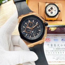 Mens Watches Automatic Mechanical Watch 44mm Business Wristwatch Rubber Strap Montre De Luxe Gift for Men Multicolor 345l
