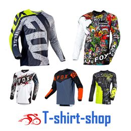 Men's T-shirts 2024 Mountain Bike Sportwear Foxpark Jersey Racing Motorcycle Shirts Mtb Bmx Downhill Moto Dh Motocross T-shirt 5arm