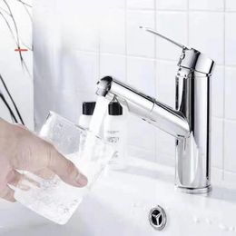 Bathroom Sink Faucets The Pull-out Faucet Is Suitable For Kitchen And Stainless Steel Chrome Cold Easy Installation