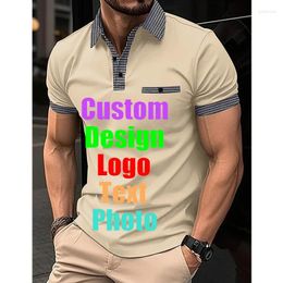 Men's Polos Europe And The United States Summer Short-sleeved Lapel Button Colour Blazer Custom LOGO