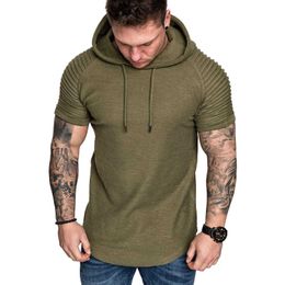 Men's Hoodies Sweatshirts MRMT 2024 New Mens Hoodie Sweatshirt Casual Fashion Solid Colour Mens Short sleeved Hoodie Q240522