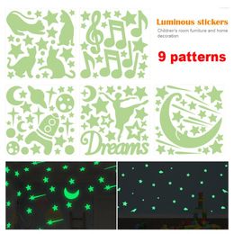 Wall Stickers Stars Moon Luminous Switch Children's Room Furniture Home Decoration Waterproof Self-adhesive Fluorescent