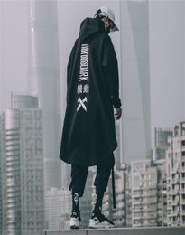 Emo Men Japanese Harajuku Alt Sweatshirt Oversize Hoodie Long Cloak Hip Hop Gothic Outwear Streetwear Techwear Coat Tops Clothes 21514464