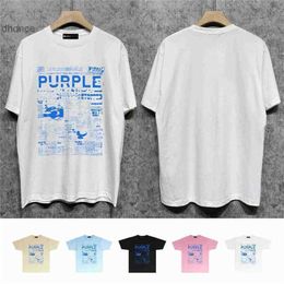Designer Mens T-shirt Long Term Trendy Brand Purple t Shirt Short Sleeved Shirt77j2