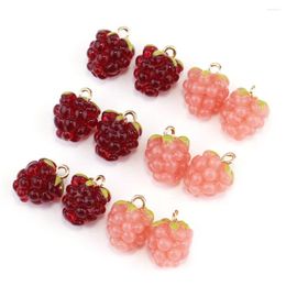 Charms 4pcs/lot 3D Raspberry Grapes Resin Fruits For Earrings Keychain Bracelet DIY Decoration Jewellery Making Supplies Findings