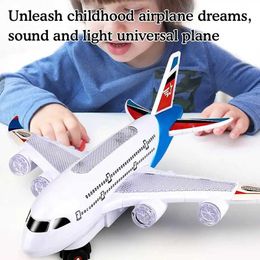 Aircraft Modle Airbus Aircraft Model with Flash Sound Intelligent Direction Change Childrens Desktop Electric Aircraft Toy Decora O5Y8 S24
