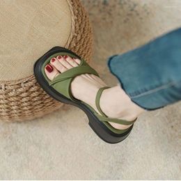 Sandals Women 2024 Summer Fashion Elegant Sweet Ankle Strap Pumps Office Ladies Wedding Casual Thick Heels Open-toed Shoes Woman