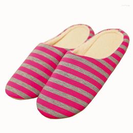 Slippers Warm Soft Bottom Home Spring Autumn Bedroom Slides Striped Slip On Female House Floor Flat Women Indoor Shoes