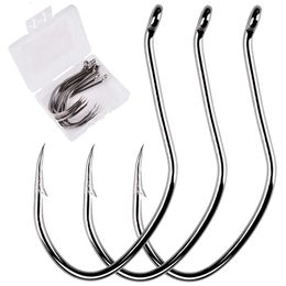 10pcsBox Barbed Catfish Fishing Hooks High Carbon Steel Hook 60 10 Fishhook V Sharp Circle Tackle Box 240522