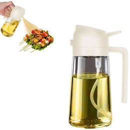 Cooking ml oz Glass in Dispenser and Bottle Oil Sprayer for Kitchen Frying Barbecue White