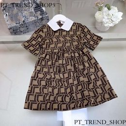 Lapela de menina, roupas estudantis da escola primária, vestido formal de mangas curtas, saia longa, roupas infantis, vestido infantil, designer de verão princesa 827 7f8