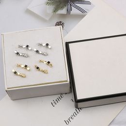 Earrings Designer for Women Luxury Earring Geometric Crystal Rhinestone Stud Famous Wedding Party Jewellery Accessories