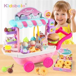 Kitchens Play Food Kitchens Play Food Toy Pretend Game Set Mini Ice Candy Cart Ice Shopping Cart Home Game Education Truck Brain Game Childrens Games WX5.21