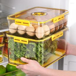 Storage Bottles PET Refrigerator Food Containers With Lid Kitchen Separate Freezer Seal Bin For Vegetable Fruit Fresh Box Organiser