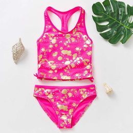 Two-Pieces Womens Swimwear 3-9Y girl swimsuit two-piece set girl swimsuit childrens swimsuit tankini set high-quality childrens swimsuit bikini set beach suit WX5.22