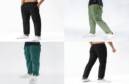 Mens lu designer long pants sport men running yoga outdoor gym pockets bottom sweatpants pant jogger trousers casual slim elastic 9816114