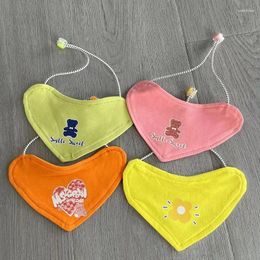 Dog Apparel 2024 Pet Cute Pure Cotton Triangle Scarf Printed Cat Bib