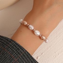 Link Bracelets Fashionable And Minimalist Women's Baroque Handmade Pearl Bracelet Ins With A Niche Design Adjustable