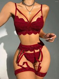 Bras Sets Transparent Lace Bra Set Women Sheer Temptation Exotic Sexy Lingerie Ladies Flroal Black Underwear